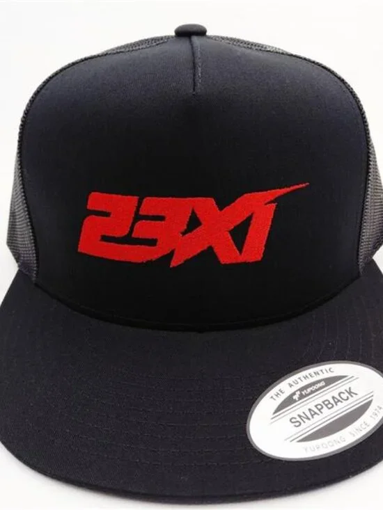 RARE Quality 23XI Racing Bubba Wallace Yupoong Snapback Hat Black Flat Bill NWT - Picture 2 of 4
